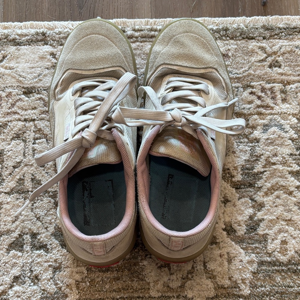 Vans Cream and Pink Athletic Shoes